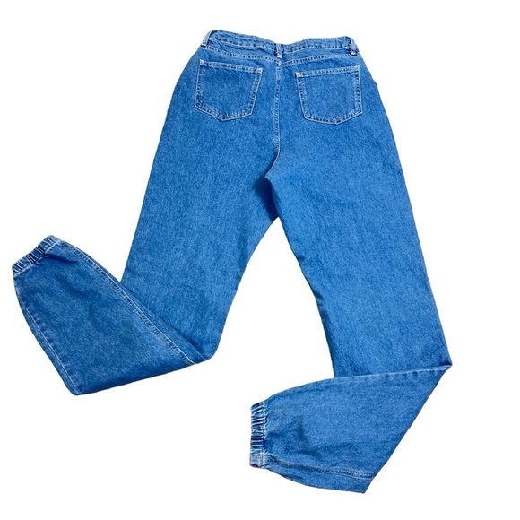 Misguided Tall Mom Jogger Cuffed Stonewash Denim Jeans - Picture 4 of 8